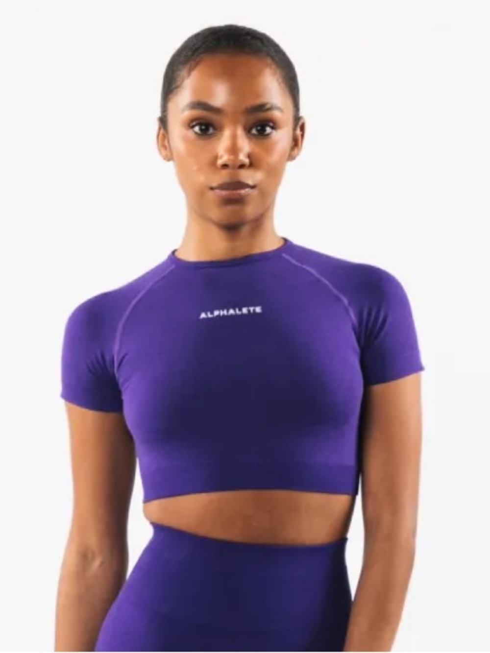 Alphalete Purple Short Sleeve Crop Top